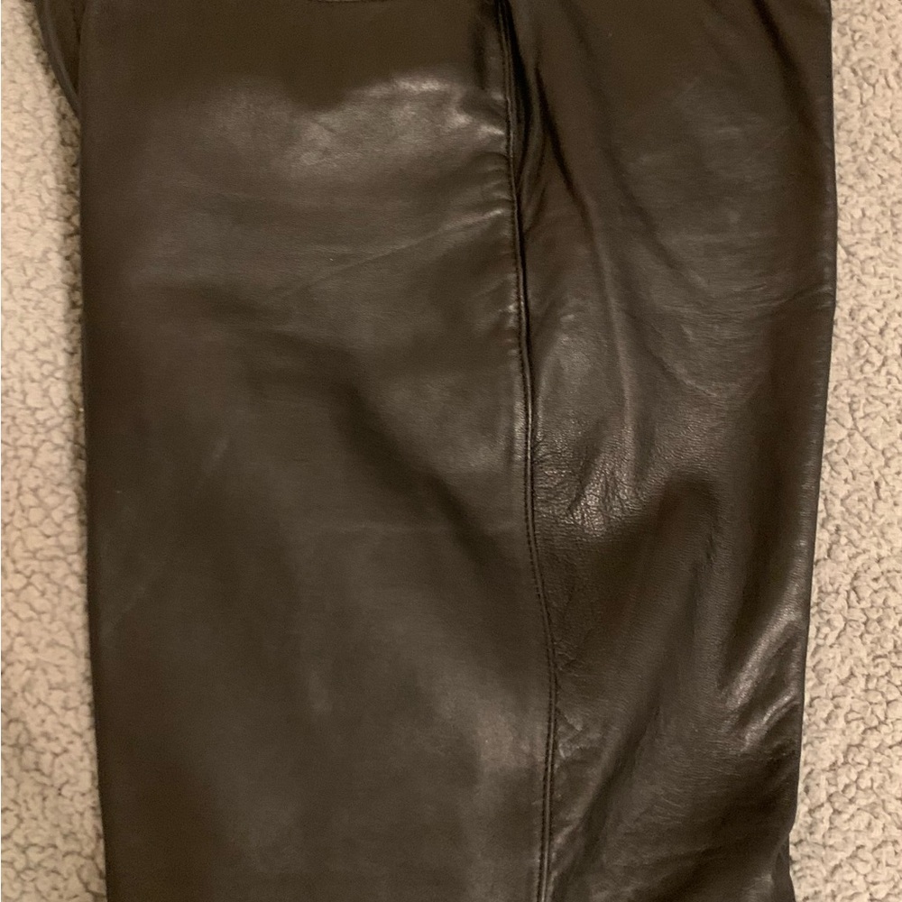 Isabela Kristina Black Leather Pants